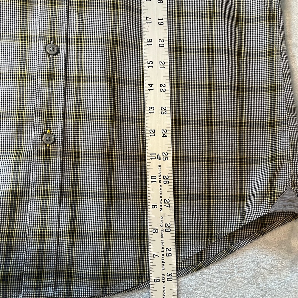 BOSS Hugo Boss Long Sleeve Button Down Sz Large Shirt Slim Fit Gray with Plaid - Picture 6 of 11